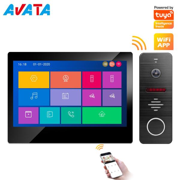 IP/WiFi 4 Wire HD Touch Screen Video Intercom Smart Home Tuya Wire/Wireless
