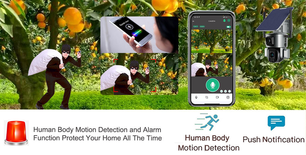 Android IOS APP Solar Powered 4K Security Camera Starlight 10x Optical Zoom