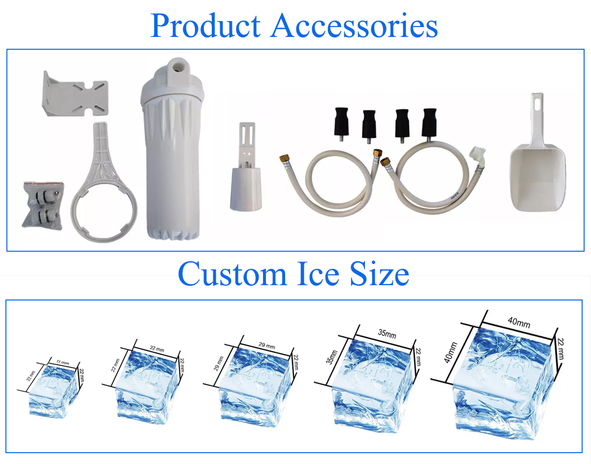 DORIN Compressor Ice Cube Maker Machine Ideal for Food Shops and Small Businesse