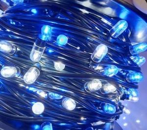 China led bulb string outdoor 100m 12v rgb color changing led fairy string lights christmas clip strips on sale