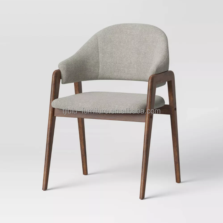 Home Furniture Top Quantity Modern Fabric Wood Armrest Chair for Hotel and Dining in Restaurant