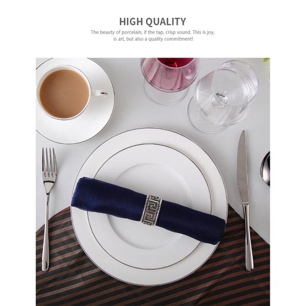 Exquisite 10" 25.8x1.8cm Gold Rim Bone China Dinnerware Set Cup