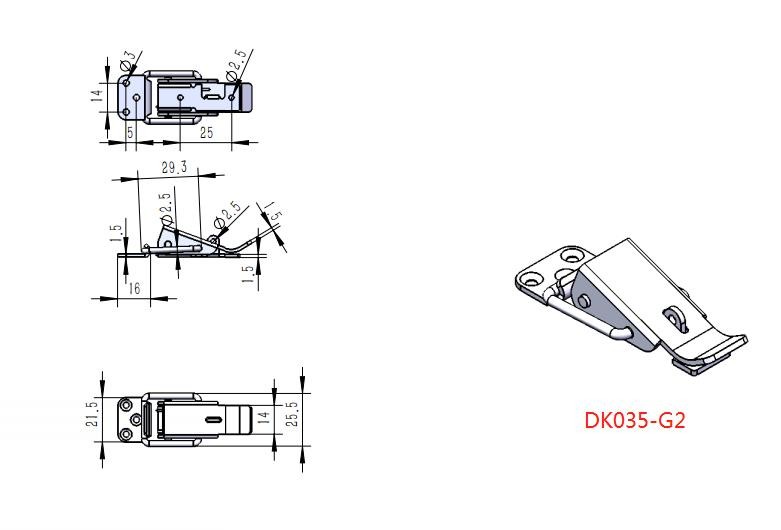 Anti Collision Custom Spring Loaded Toggle Latches Shock Absorption Lockable Over Centre Latch ODM