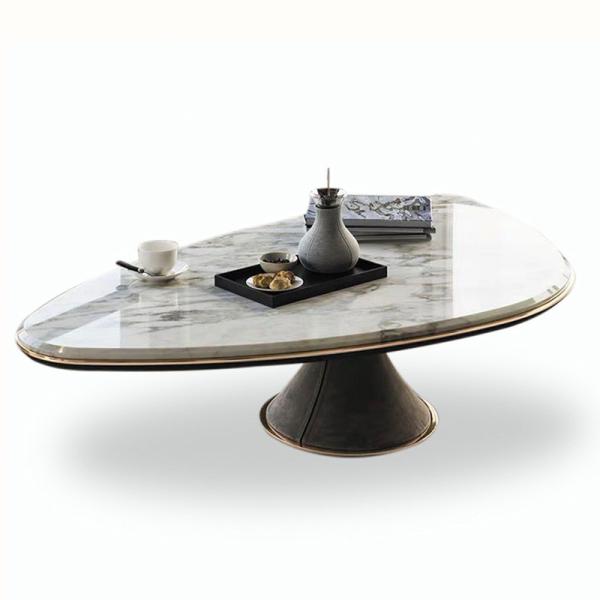 Quality Glossy Marble Unique Custom Coffee Tables 1300mm Modern for sale