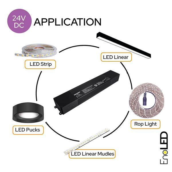 Aluminum Case Outdoor LED Driver Input Voltage Class2 Flicker Free 24v 40w 60w 80w 100w Ip65