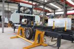 Full Automatic Horizontal Band Saw Mill Machine with log loading arm,hydraulic