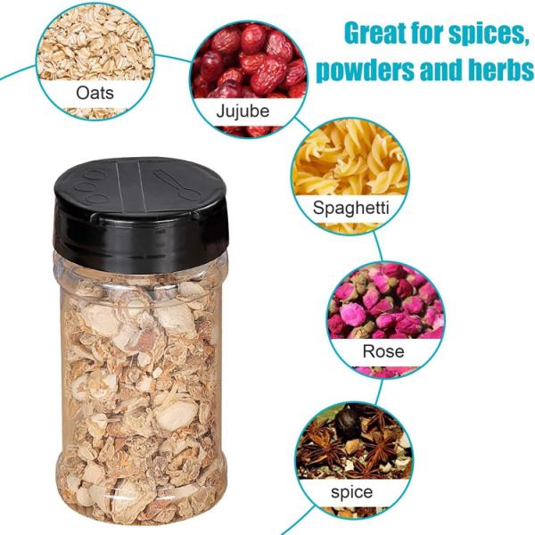 Cylinder 280ml Clear Plastic Pet Spice Jar Customized Color