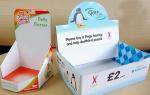Litho CMYK Custom Printed Display Boxes Clay Coated Paper Yellow