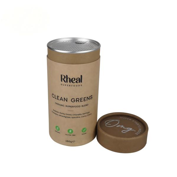 Customized diversified green environmentally friendly paper packaging tube food seal peel cap protein powder coffee packaging