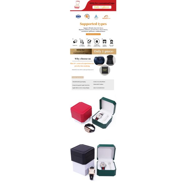 Octagonal Leather Watch Storage Case Multiple Compartments For Gift Packaging