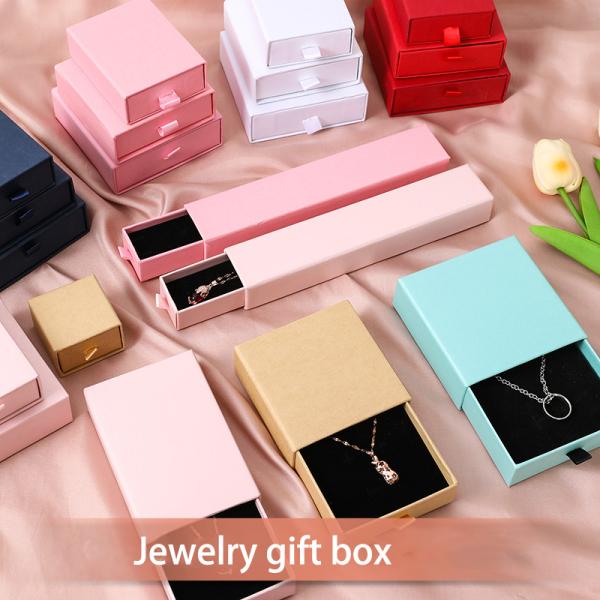 Custom Logo Cardboard Drawer Jewelry Packaging Box For Necklace Earring Bracelet Ring Jewelry Box