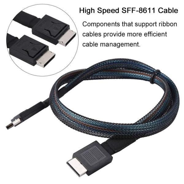 Quality SFF-8611 PCIe Gen3 0.5M 4i Oculink Cable For Computer Server for sale