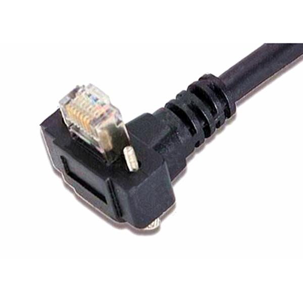 Black CAT 6 SSTP Camera Data Cable / Right Angle Cable M2 Nickel Plated Screw