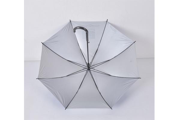 Quality Customized Logo Long Stick Promotional Golf Umbrellas Plastic Curved Handle for sale