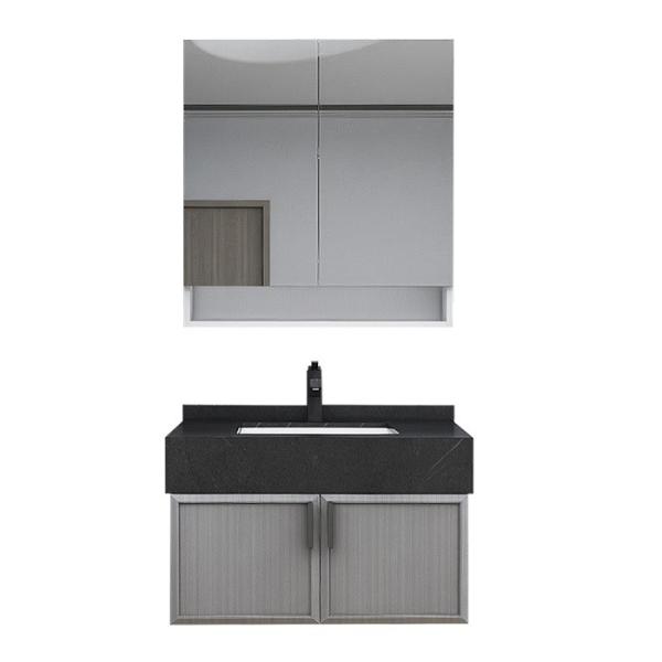 Quality LED Illuminated Customized Bathroom Cabinets 16mm Particle Board Vanity for sale
