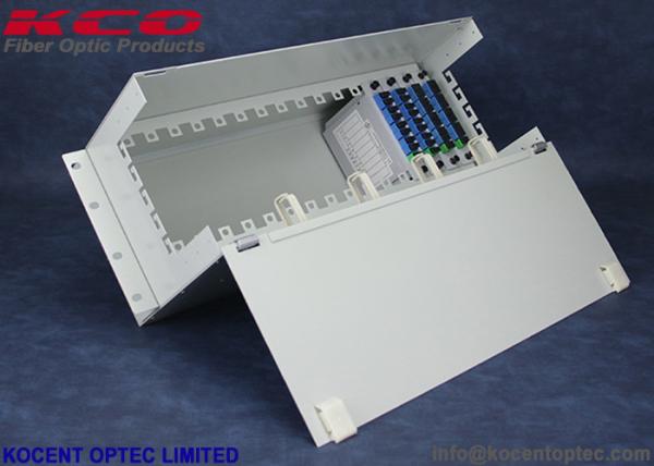 Quality 4U Fiber Optical PLC Splitter Patch Panel Distribution Frame 14 16 Slot SC/APC LC/APC for sale