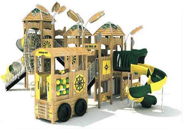 Quality Educational  Wooden Playground Slide Customized Color LLDPE Long Lifespan for sale