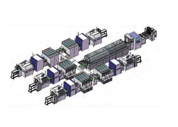 Quality Inter-Connected SMT Assembly Line Multi-Line Into Dual-Track Reflow Oven Wiring Scheme for sale