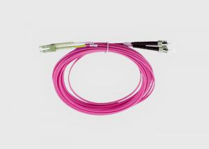 China 10GB LC to ST Duplex Multi Mode OM4 Violet Fiber Optic Ftth Cable on sale