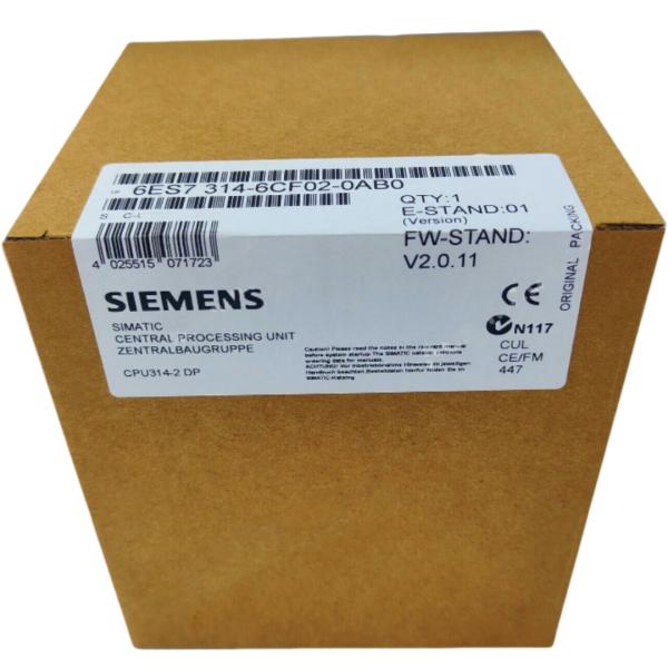 SIEMENS 6ES7314-6CF02-0AB0 SIMATIC S7-300, CPU 314C-2DP COMPACT CPU WITH MPI, 24 DI/16 DO, 4AI, 2AO, 1 PT100