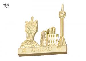 China Macau Style Gold Color Custom Fridge Magnets Souvenir Collection on sale