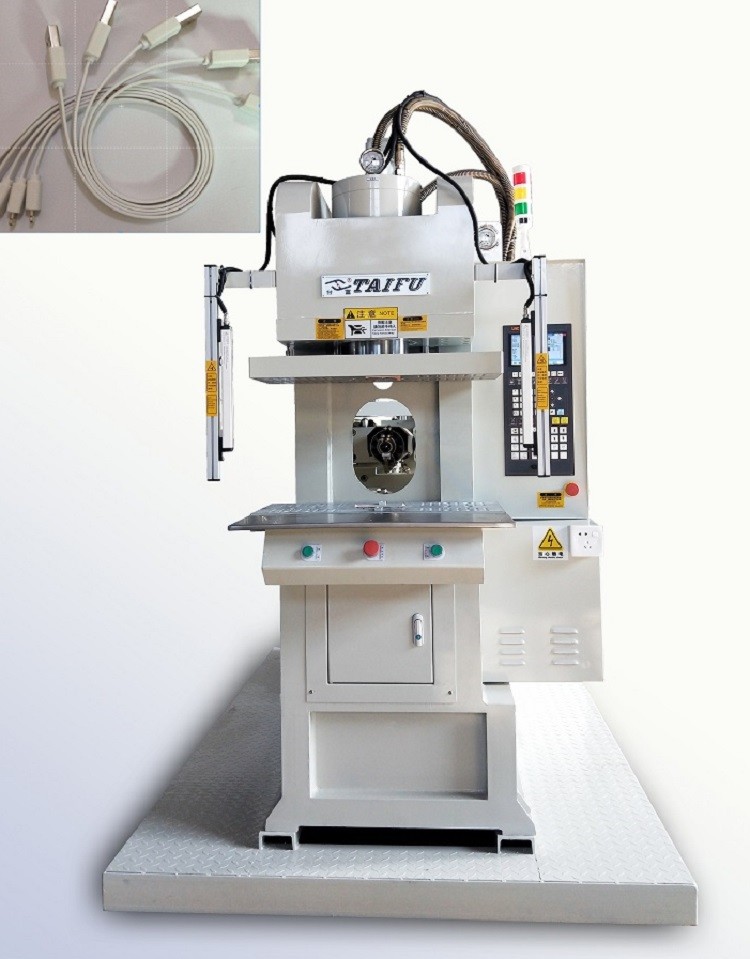 High Efficiency 55 Ton Data Cables Injection Molding Machine With C Type White