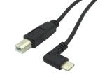 50 CM Right Angle type C to Type B USB Data Cable Customized Logo PE Low Density