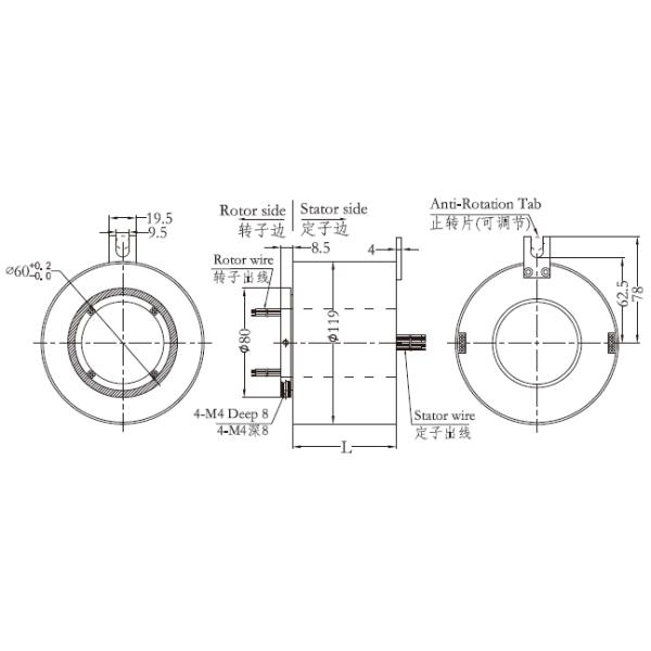 Custom 2 Wire Conductive Slip Ring