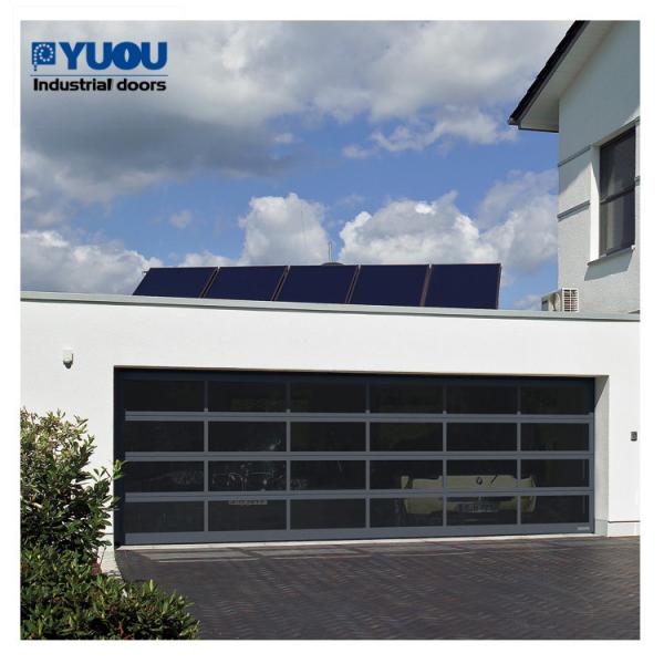 Compact Black Sectional Garage Doors Residential Automatic Aluminum UV Proof