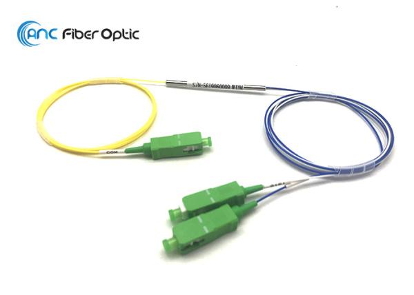 Quality 1x2 1310nm 1550nm Fused WDM MUX DEMUX High Directivity With SC/APC Connector for sale