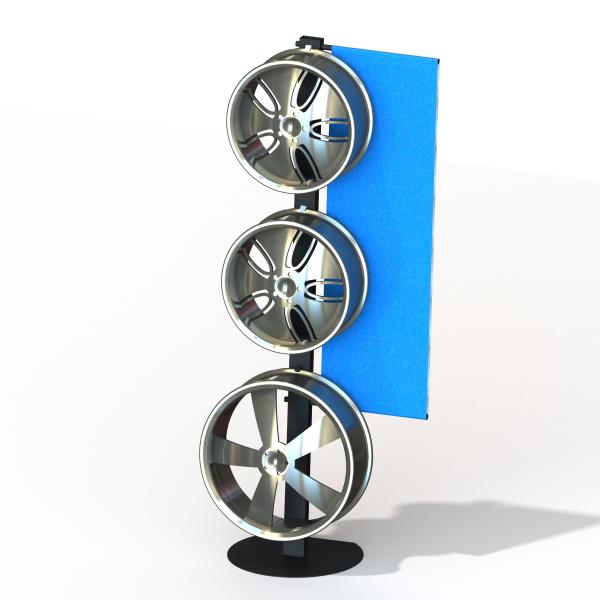 Quality One Side Wheels Auto Parts Display Racks With Metal Tube Frame Heavy Weight for sale