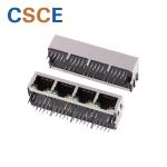 1 * 4 Port RJ45 Connector Transformer 100Base - T Shielded For IP Phone / X DSL