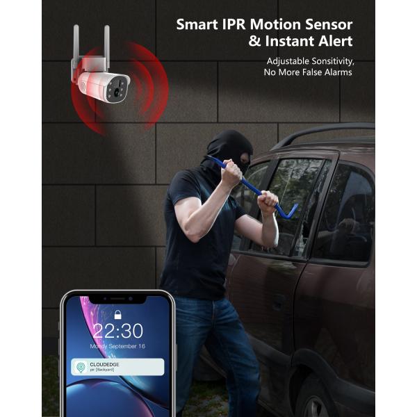 Solar Battery PTZ Bullet Camera Tuya Smart PIR Motion WiFi 2MP CCTV Security IP Camera