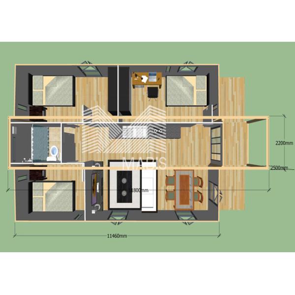 Fireproof Low Cost Foldable Container House , Mobile Tiny House For Living