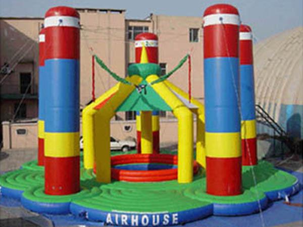 Quality Flame / UV Resistant Airhouse Inflatable Bungee Trampoline , Inflatable Amusement Park for sale