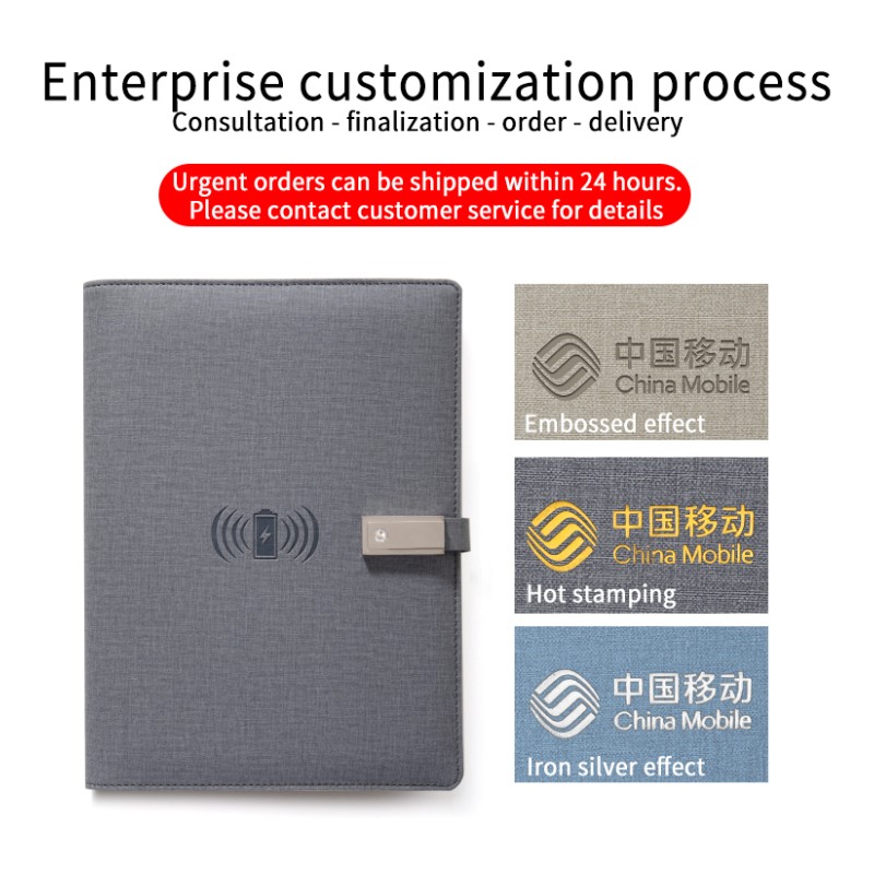 Leather Softcover A5 A4 Leather Planner Notebook Multi Functional Rechargeable