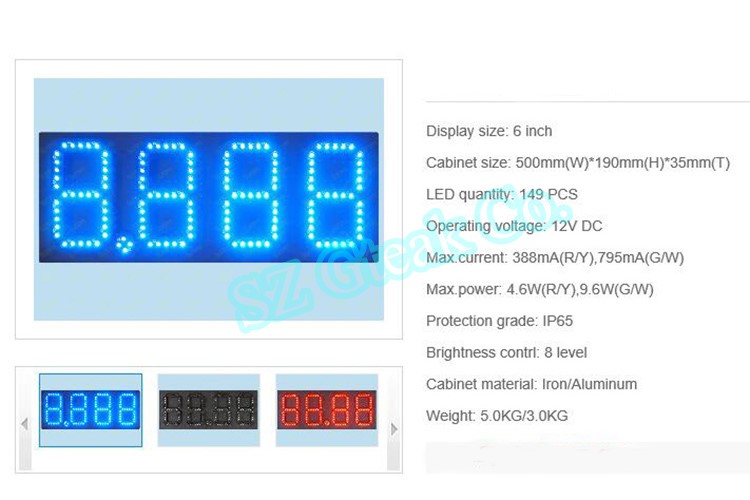 large 7 segment digital for gas price/score board/timer/temperature