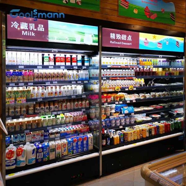 Quality Adjustable Shelf Refrigerator Display Cabinet , Five Layer Multi Deck Chiller 750mm Depth for sale