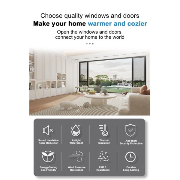 Aluminum Alloy Thermal Insulation Soundproof Casement Window Double-layer Tempered Glass Magnetic Screen Weather Resistant for