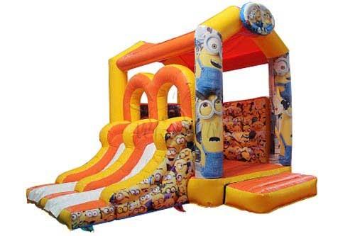 Quality Minions Commercial Bounce House Slide Combo In 5x4.5x4m / Customized Size for sale