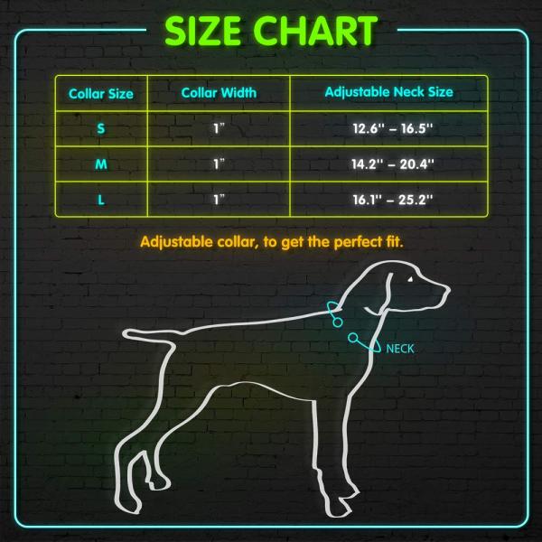 Durable Rechargeable Lighted Dog Collars Heavy Duty Nylon Webbing Material