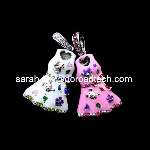 Customized Cute Pendant Jewelry USB Flash Drives, 100% Original New Memory Chip