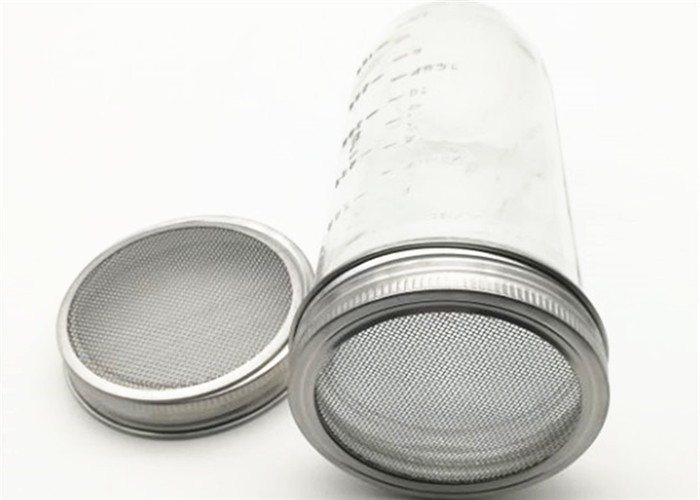 304 SS Wire Mesh Filter Element Sprouting Lid Strainer For Wide Mouth Mason Jar