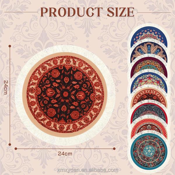 Customizable 270 X 180mm Muslim Arabian Persian Round Woven Rug Carpet Decor Mouse Pad