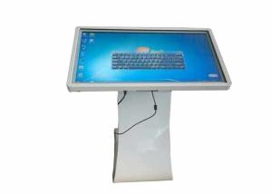 White Interactive Touch Screen Kiosk 4G RAM Wifi 6 Points Infrared 1080X1920