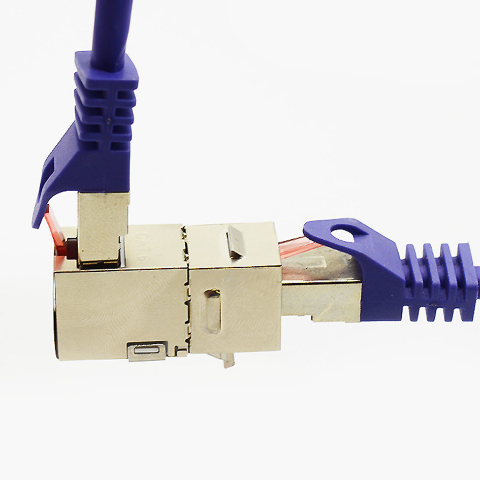 CAT5E CAT6 STP Keystone Jack Right Angle Cat6 Shielded Inline Modular