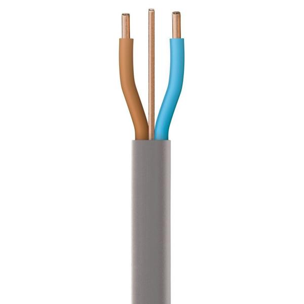 2 Core 2.5 Square Flat Wire Electrical Cable White Sheathed Parallel