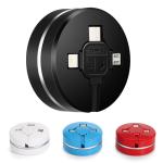 Micro USB TYPE-C iPhone 3 in 1 rounded Retractable Fast Charging USB Data Cable