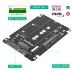 2 In 1 Combine M.2 NGFF Key B & MSATA SSD To 2.5 SATA3 Adapter With Plastic