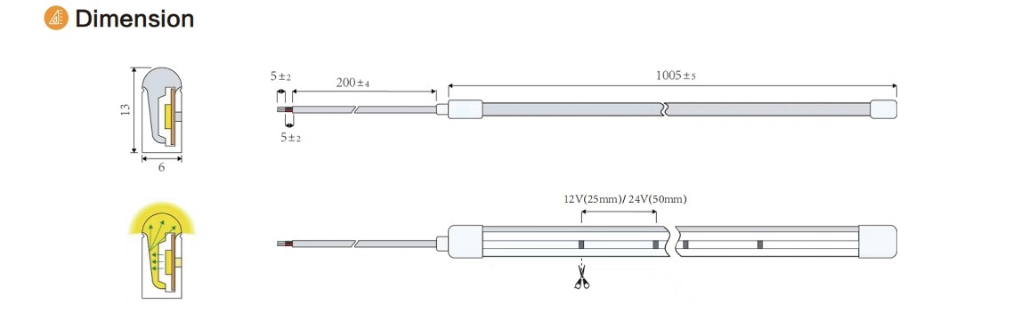 12V / 24V Side Bend LED Neon Lighting Strip Easy Installation LED Neon Flex Light